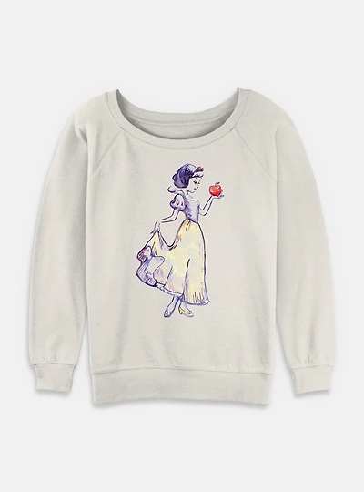 Disney Snow White and the Seven Dwarfs Watercolor Womens Slouchy Sweatshirt