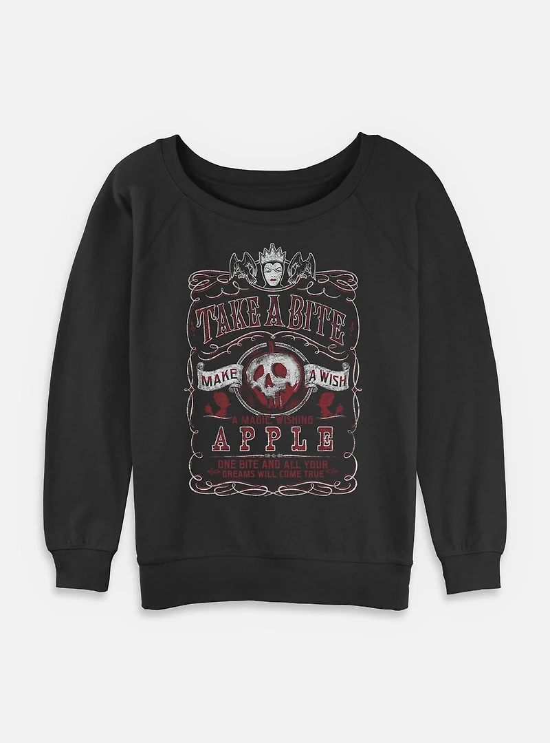 Disney Snow White and the Seven Dwarfs Take A Bite Make Wish Womens Slouchy Sweatshirt