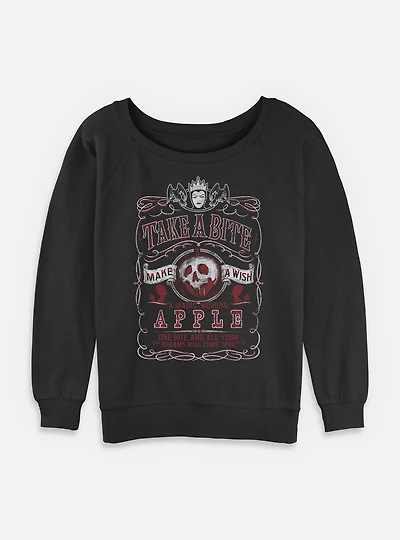 Disney Snow White and the Seven Dwarfs Take A Bite Make Wish Womens Slouchy Sweatshirt