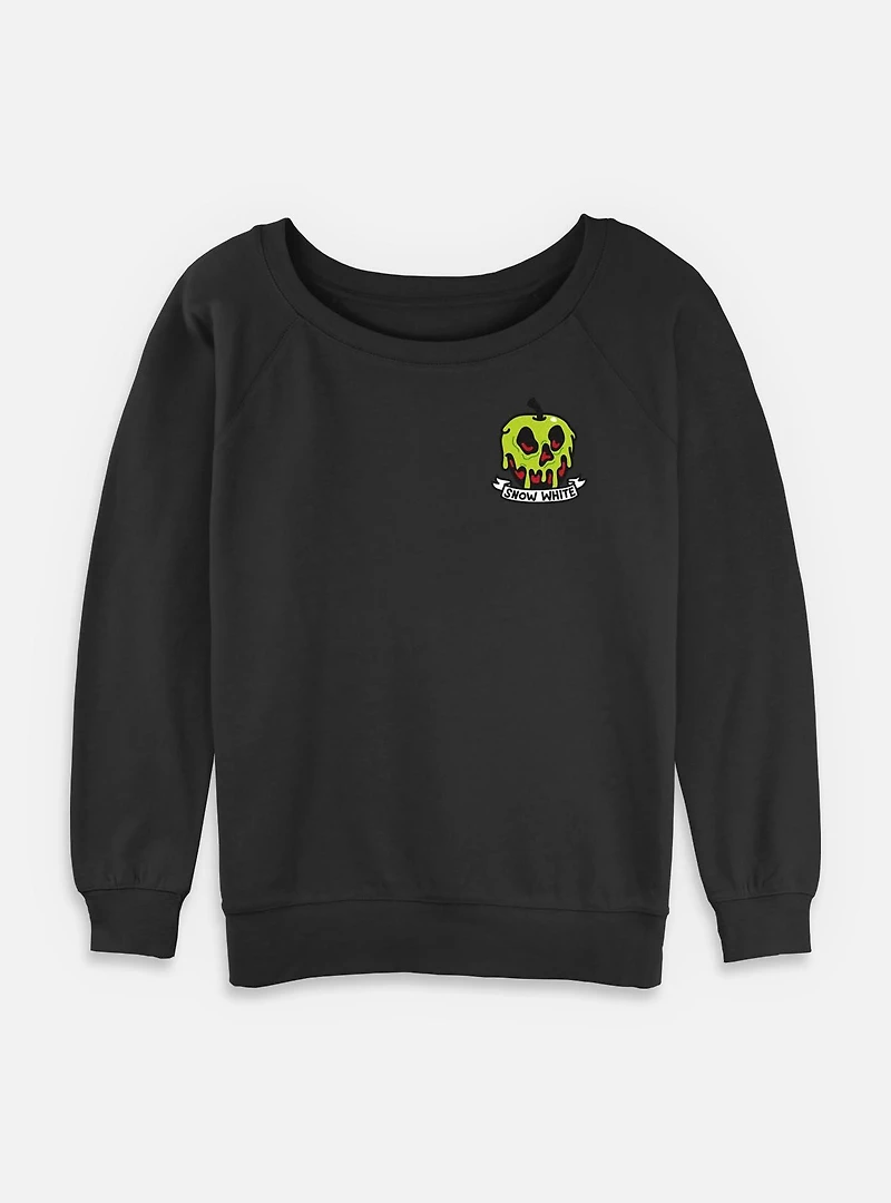 Disney Snow White and the Seven Dwarfs Poisoned Apple Crest Womens Slouchy Sweatshirt
