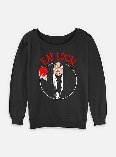 Disney Snow White and the Seven Dwarfs Evil Queen Eat Local Womens Slouchy Sweatshirt