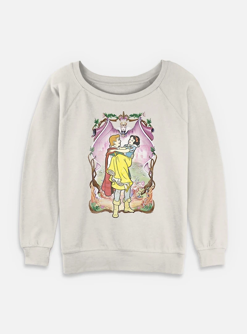 Disney Snow White and the Seven Dwarfs Love Poster Womens Slouchy Sweatshirt