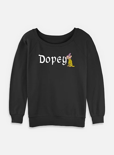 Disney Snow White and the Seven Dwarfs Dopey Character Womens Slouchy Sweatshirt