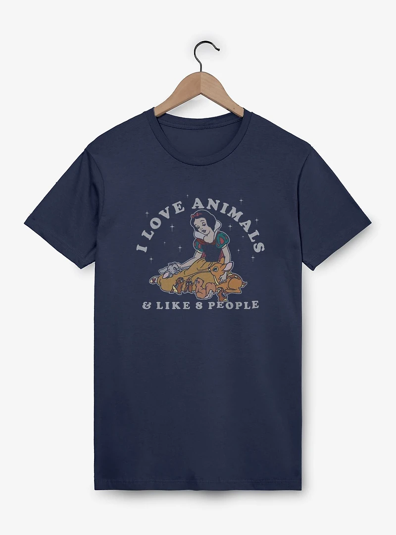 Disney Snow White and the Seven Dwarfs I Love Animals & Like 8 People Garment Dye T-Shirt