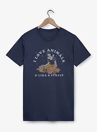 Disney Snow White and the Seven Dwarfs I Love Animals & Like 8 People Garment Dye T-Shirt