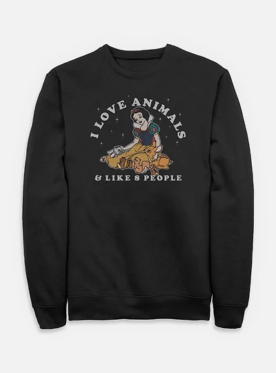 Disney Snow White and the Seven Dwarfs I Love Animals & Like 8 People Sweatshirt