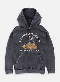 Disney Snow White and the Seven Dwarfs I Love Animals & Like 8 People Mineral Wash Hoodie