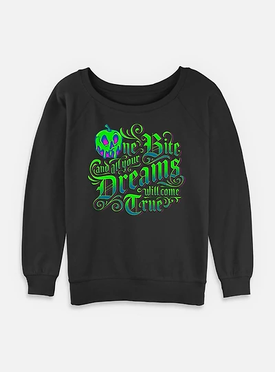 Disney Snow White and the Seven Dwarfs One Bite Dreams Come True Womens Slouchy Sweatshirt