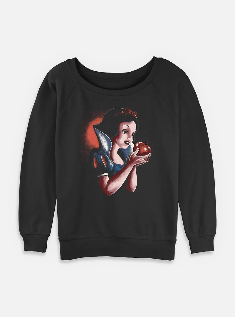 Disney Snow White and the Seven Dwarfs Holding Apple Portrait Womens Slouchy Sweatshirt