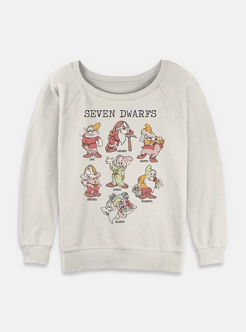Disney Snow White and the Seven Dwarfs Illustration Womens Slouchy Sweatshirt