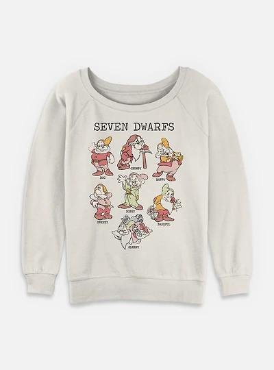 Disney Snow White and the Seven Dwarfs Illustration Womens Slouchy Sweatshirt