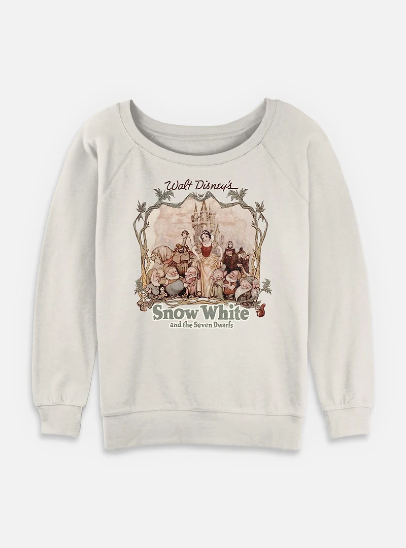 Disney Snow White and the Seven Dwarfs Retro Portrait Womens Slouchy Sweatshirt