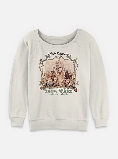Disney Snow White and the Seven Dwarfs Retro Portrait Womens Slouchy Sweatshirt