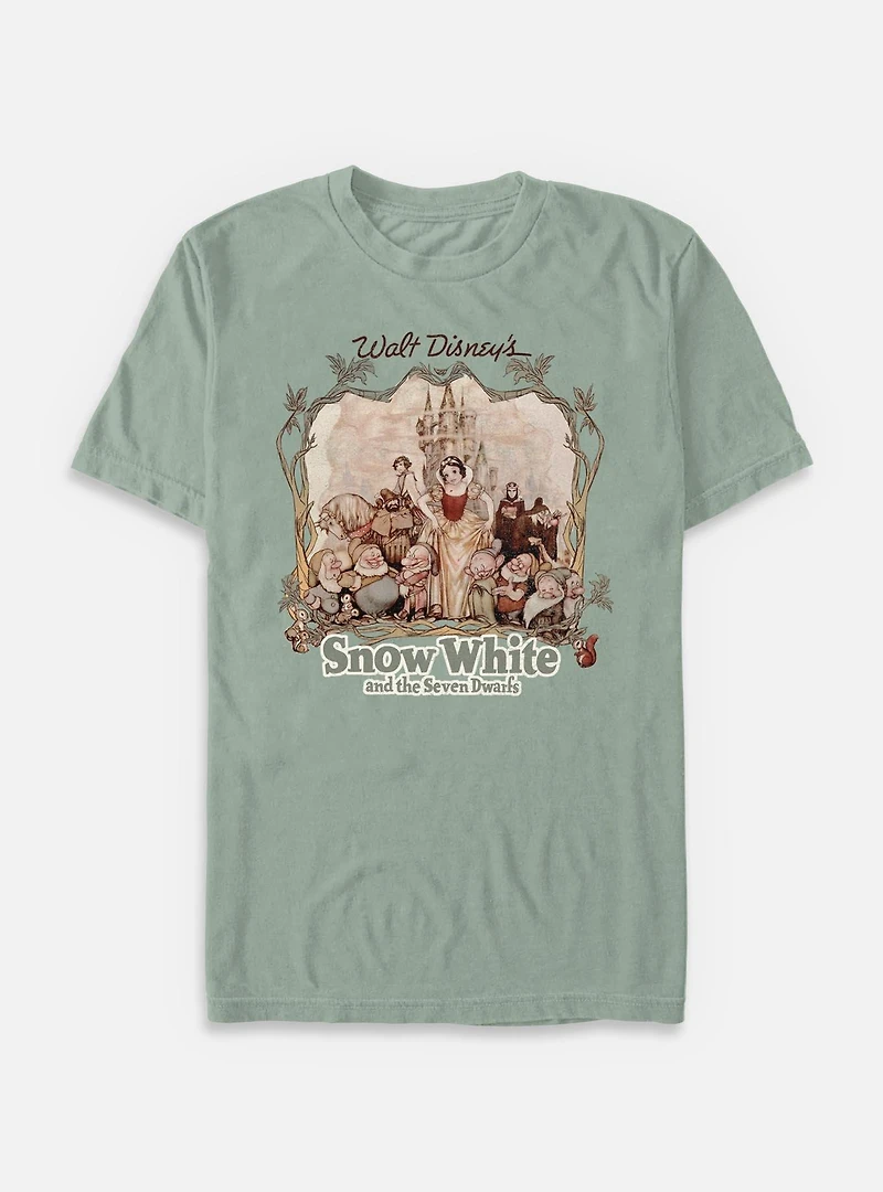Disney Snow White and the Seven Dwarfs Retro Portrait Garment Dye T-Shirt