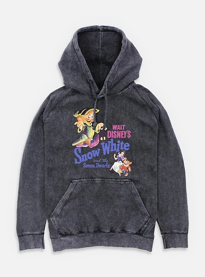 Disney Snow White and the Seven Dwarfs Dwarf Illustration Retro Mineral Wash Hoodie