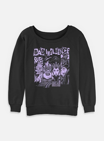 Disney Villains Bad Influence Womens Slouchy Sweatshirt