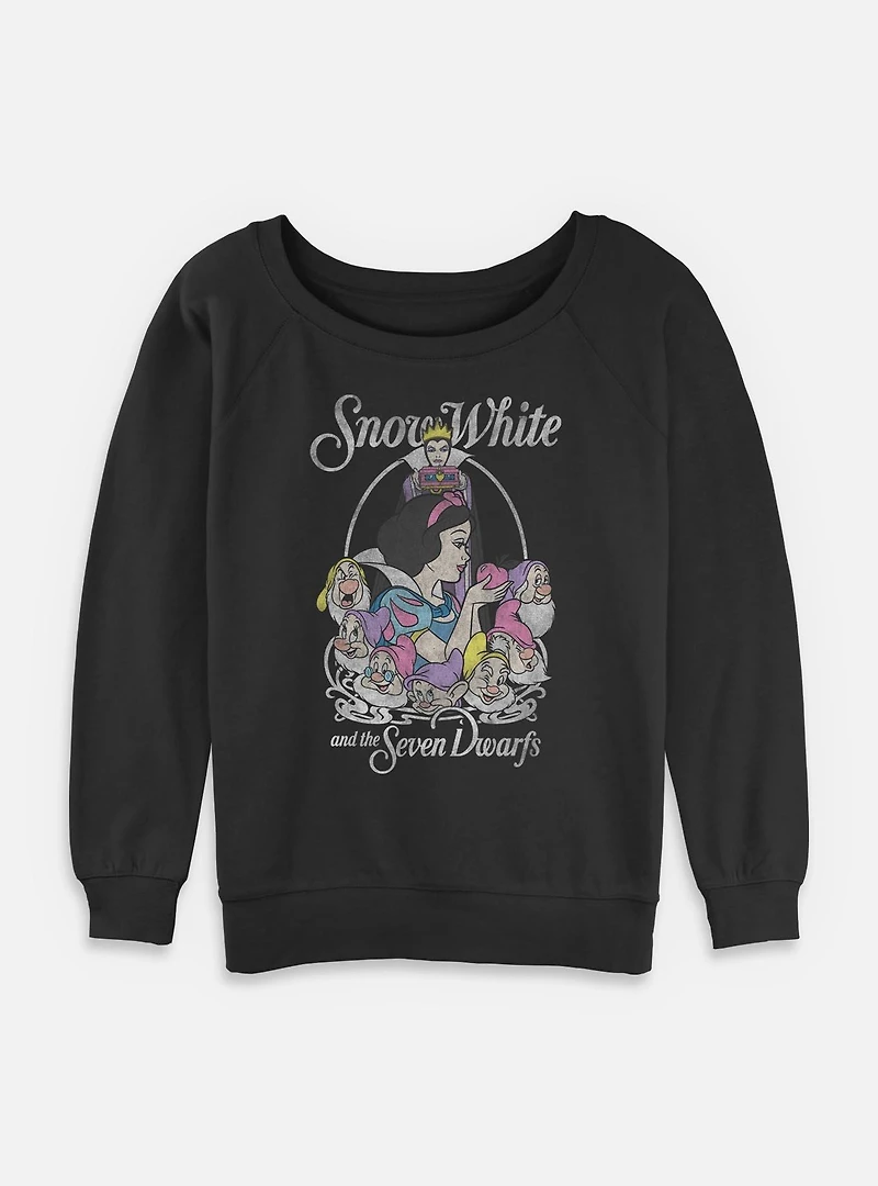 Disney Snow White and the Seven Dwarfs Retro Classic Womens Slouchy Sweatshirt