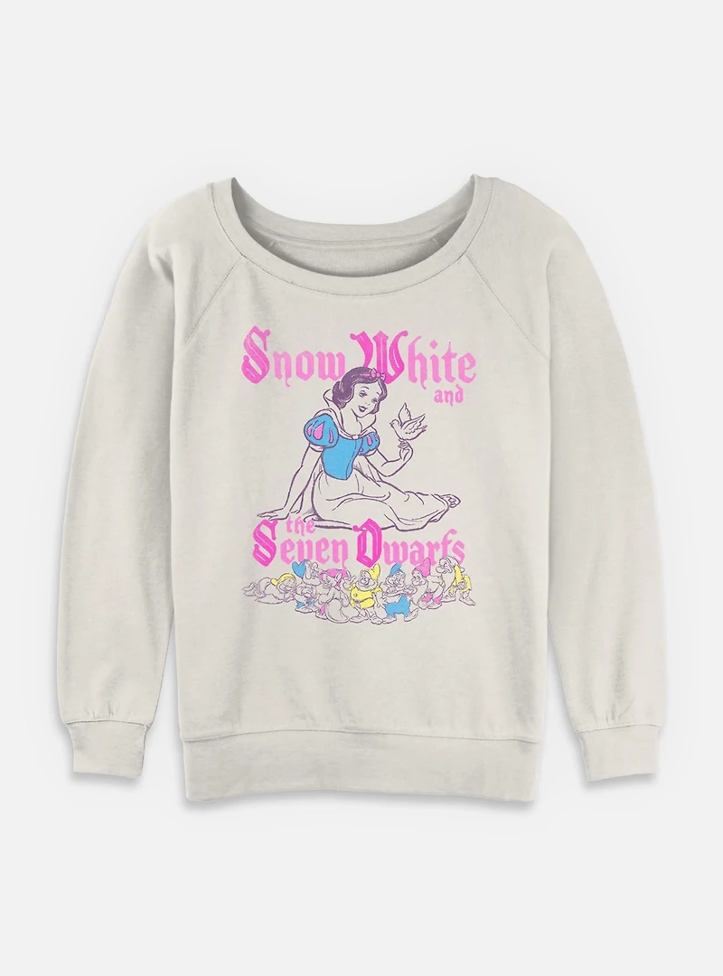 Disney Snow White and the Seven Dwarfs Story Time Illustration Womens Slouchy Sweatshirt
