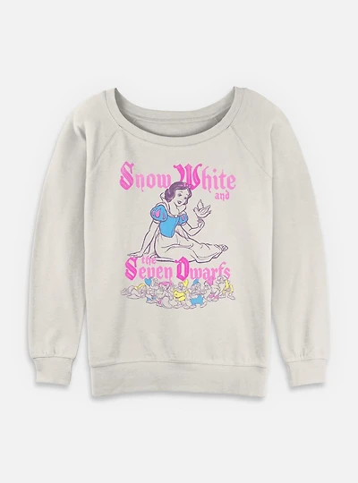 Disney Snow White and the Seven Dwarfs Story Time Illustration Womens Slouchy Sweatshirt