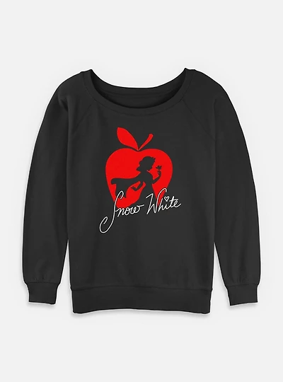 Disney Snow White and the Seven Dwarfs Apple Silhouette Womens Slouchy Sweatshirt