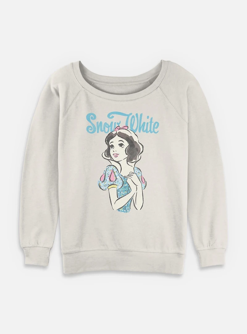 Disney Snow White and the Seven Dwarfs Floral Womens Slouchy Sweatshirt