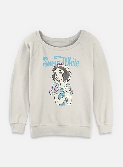 Disney Snow White and the Seven Dwarfs Floral Womens Slouchy Sweatshirt