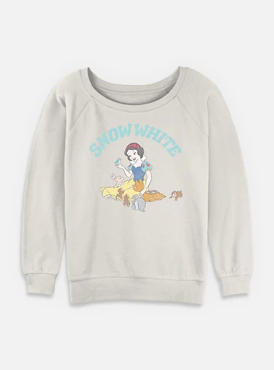 Disney Snow White and the Seven Dwarfs Woodland Animals Womens Slouchy Sweatshirt