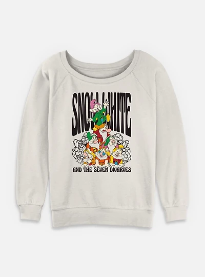 Disney Snow White and the Seven Dwarfs Floral Dwarf Time Womens Slouchy Sweatshirt