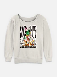 Disney Snow White and the Seven Dwarfs Floral Dwarf Time Womens Slouchy Sweatshirt