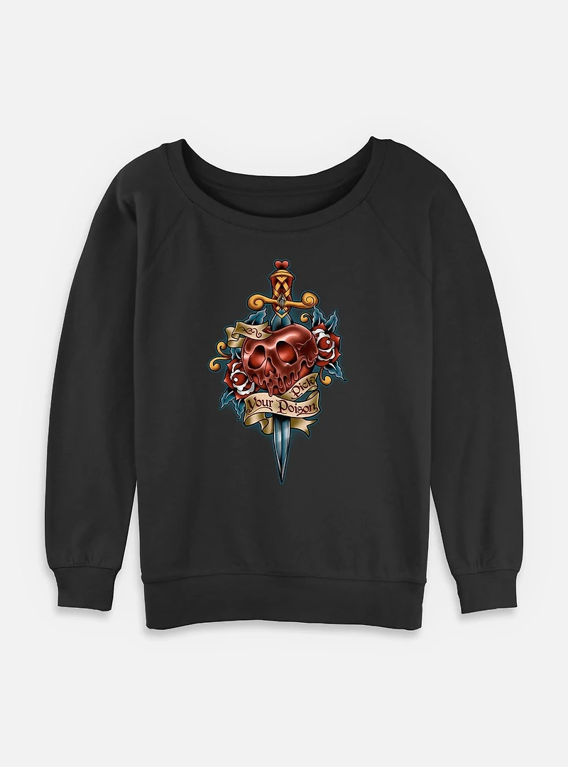 Disney Snow White and the Seven Dwarfs Pick Your Poison Tattoo Style Womens Slouchy Sweatshirt