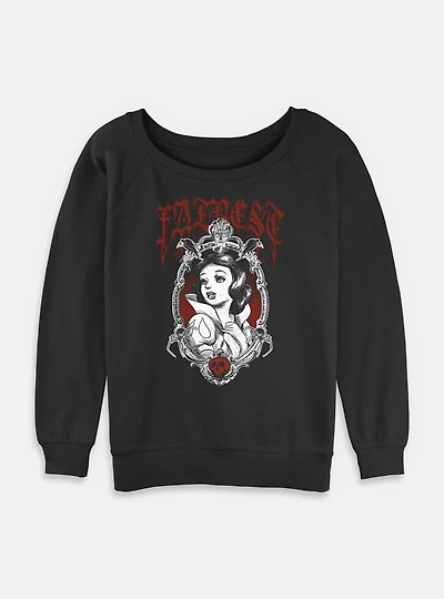 Disney Snow White and the Seven Dwarfs Fairest Goth Style Womens Slouchy Sweatshirt
