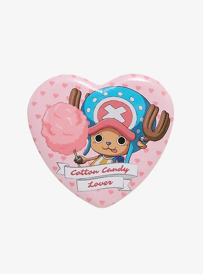 One Piece Chopper Cotton Candy Lover Heart Button Pin