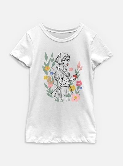 Disney Snow White Live Action Apple Sketch Youth Girls T-Shirt
