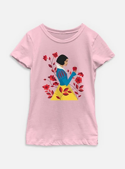 Disney Snow White Live Action With Flowers Youth Girls T-Shirt