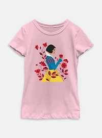 Disney Snow White Live Action With Flowers Youth Girls T-Shirt