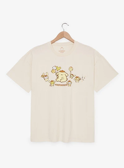 Sanrio Pompompurin Party Embroidered Women's Plus T-Shirt - BoXLunch Exclusive