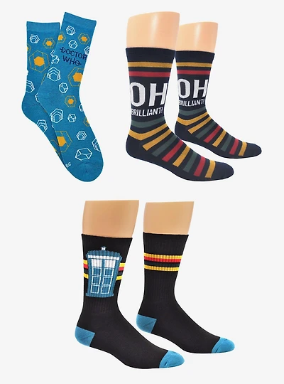 Doctor Who Crew 3-Pair Crew Socks