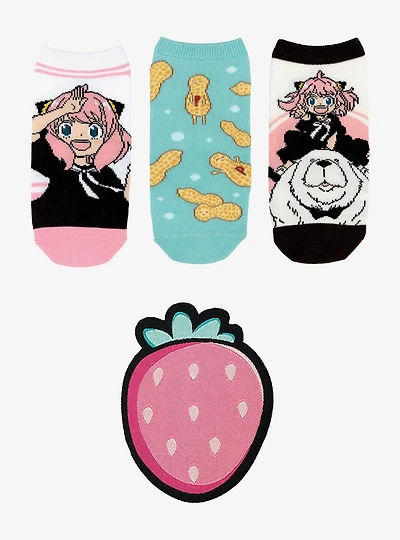 Spy X Family Anya 3-Pair Ankle Socks & Strawberry Patch