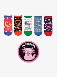 Sailor Moon Symbols 5-Pair Ankle Socks & Snaxalotl Patch