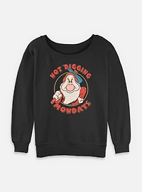 Disney Snow White and the Seven Dwarfs Not Digging Mondays Womens Slouchy Sweatshirt