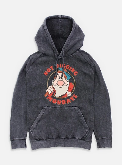 Disney Snow White and the Seven Dwarfs Not Digging Mondays Mineral Wash Hoodie
