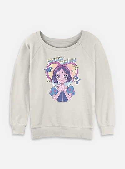 Disney Snow White and the Seven Dwarfs Anime Girly Pop Womens Slouchy Sweatshirt