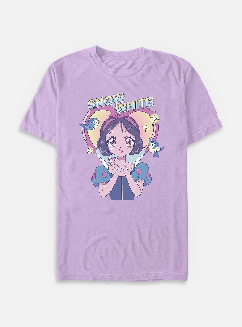 Disney Snow White and the Seven Dwarfs Anime Girly Pop Garment Dye T-Shirt