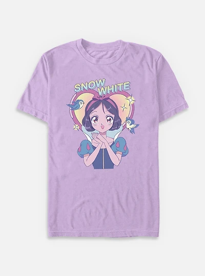 Disney Snow White and the Seven Dwarfs Anime Girly Pop Garment Dye T-Shirt