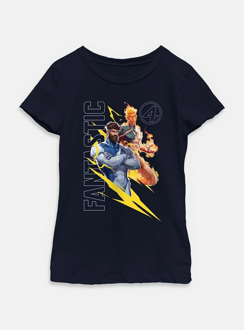Marvel Rivals John Storm And Reed Youth Girls T-Shirt