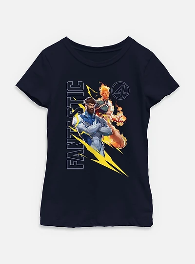Marvel Rivals John Storm And Reed Youth Girls T-Shirt
