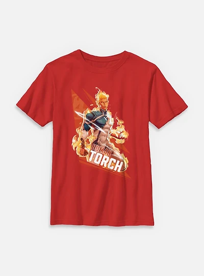 Marvel Rivals Human Torch Big Fire Youth T-Shirt