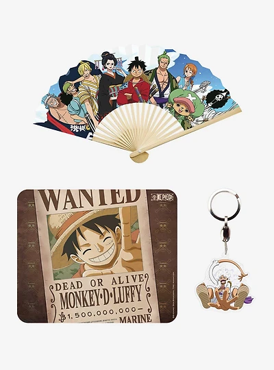 One Piece Mousepad Keychain & Fan Bundle