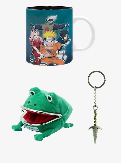Naruto Shippuden Coin Purse Mug & Keychain Bundle