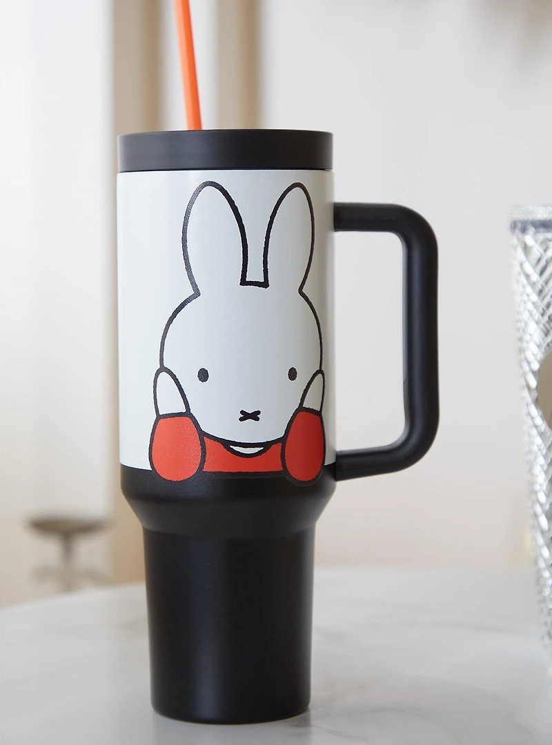 Miffy Face Straw Tumbler With Handle